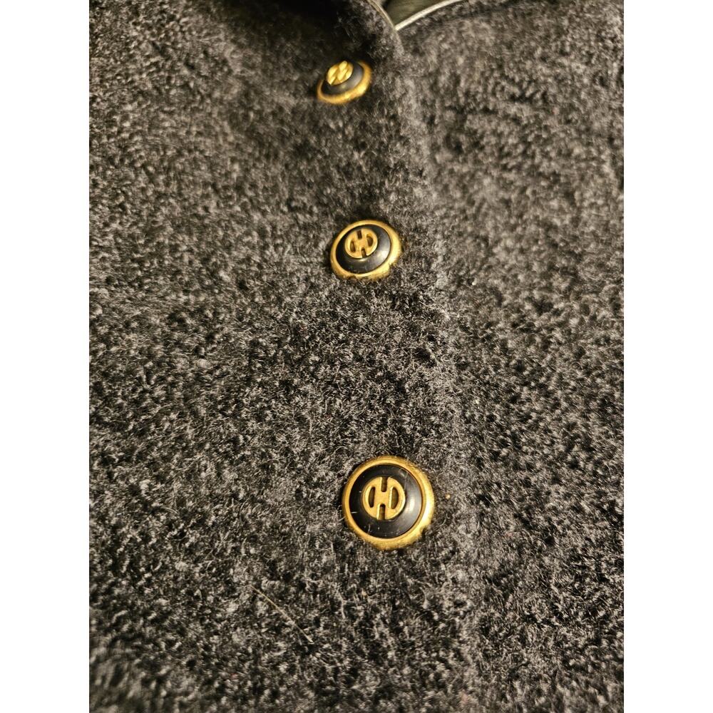 Celine Paris Vintage Wool Mohair Leather Blazer Women's Size 42 Authenticated - Picture 9 of 12